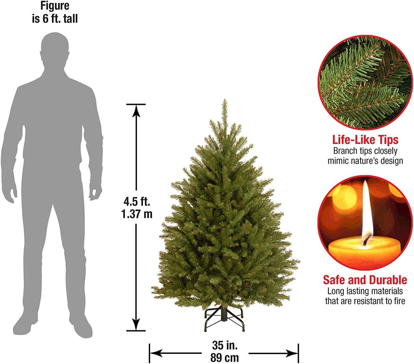 Dunhill Fir 4.5-Foot Green Hinged Artificial Christmas Tree