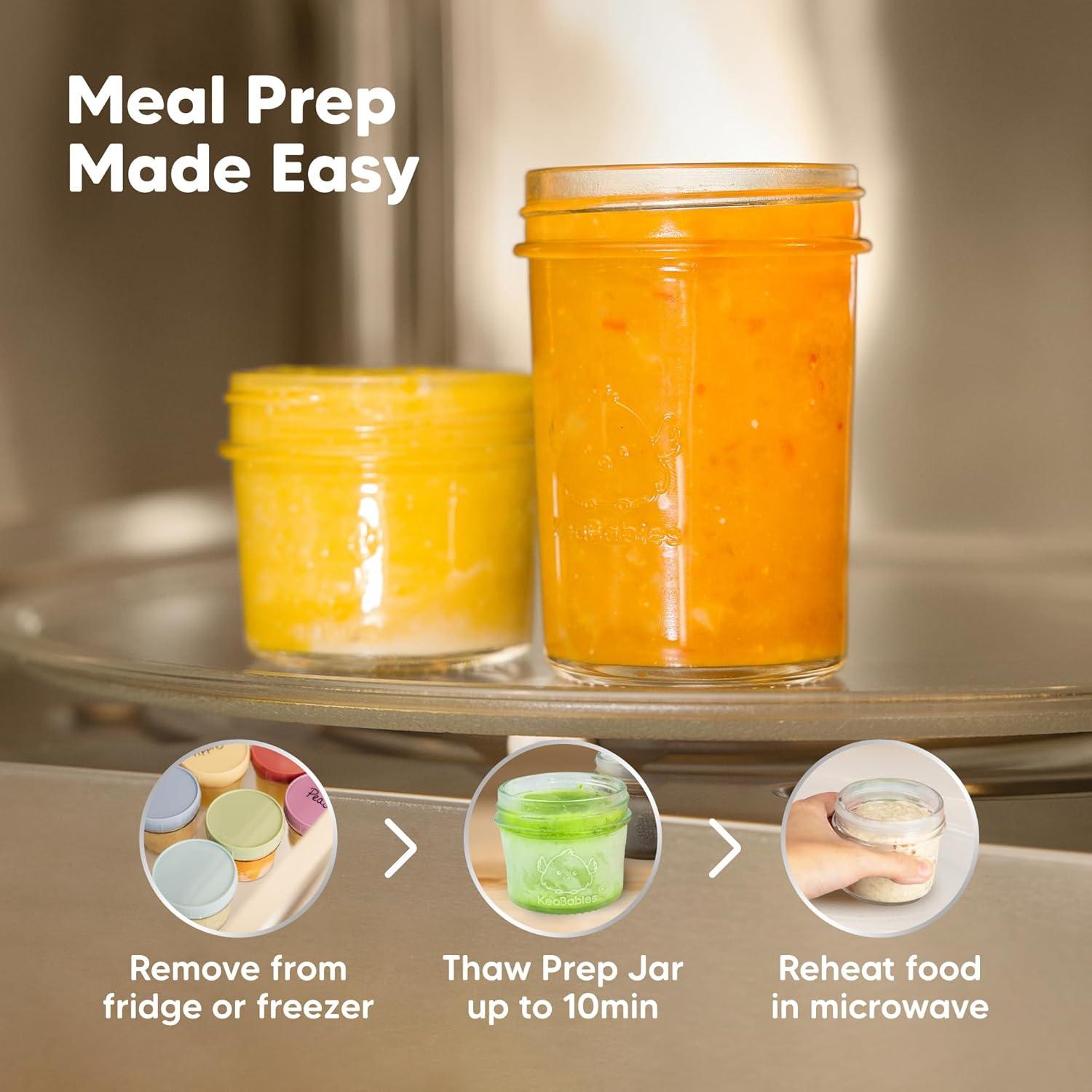 4pk Prep Baby Food Storage Containers, 8 oz Leak-Proof, BPA Free Glass Baby Food Jars for Feeding (Musk Dusk)