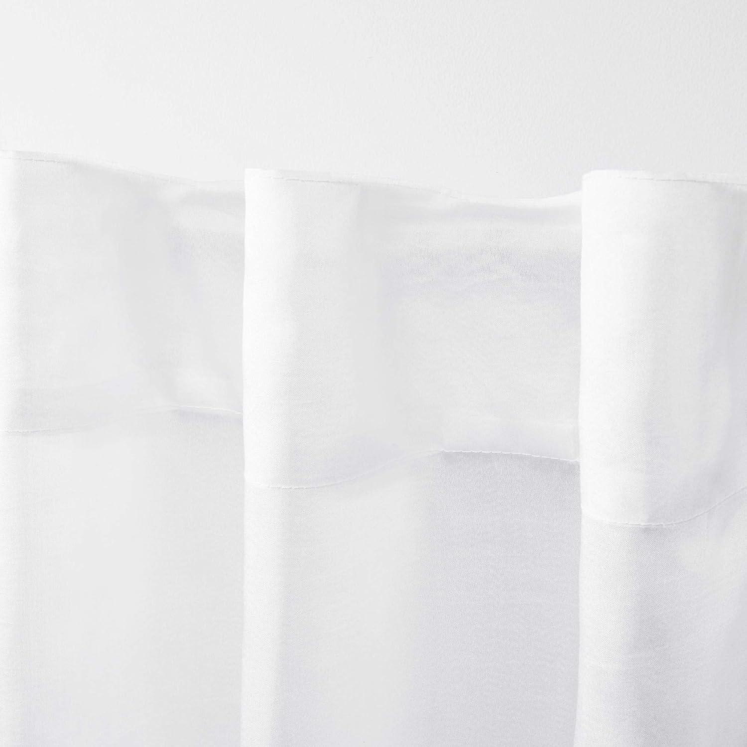 96"x54" Wilshire Back Tab Sheer Window Curtain Panels White - Exclusive Home: Polyester, Botanical Pattern, 2 Panels