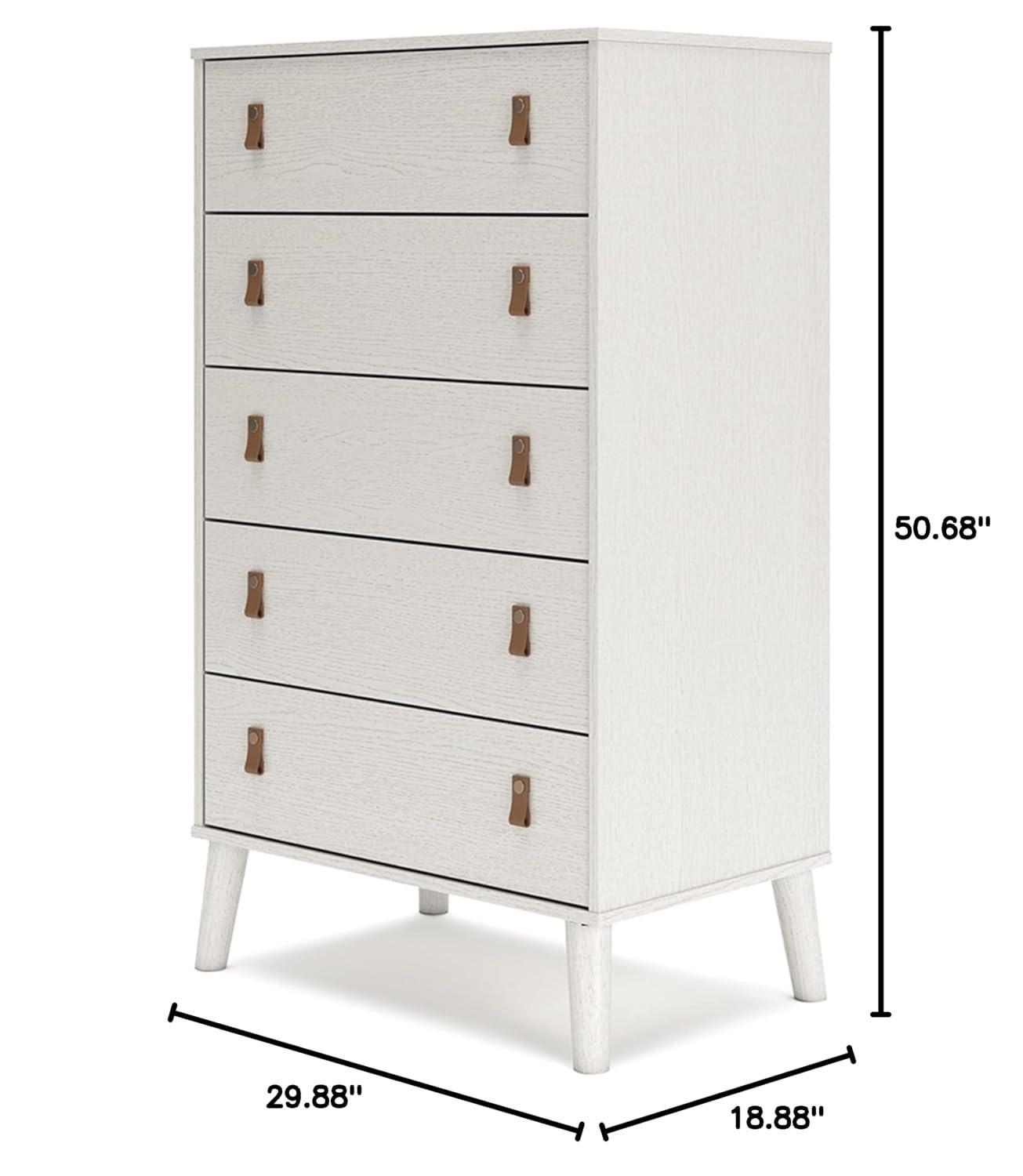Aprilyn 5 Drawer 29.88" W Lingerie Chest withInterchangeable Leather Handles