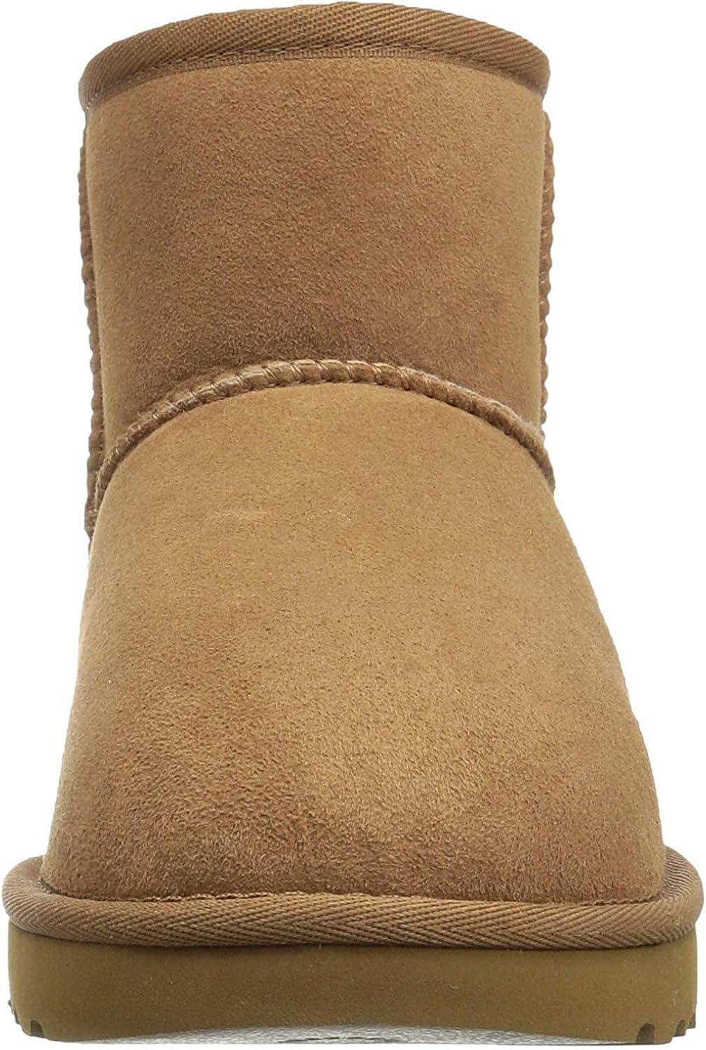 Ugg Women's Classic Mini II Leather Chestnut Ankle-High Suede Boot - 7M