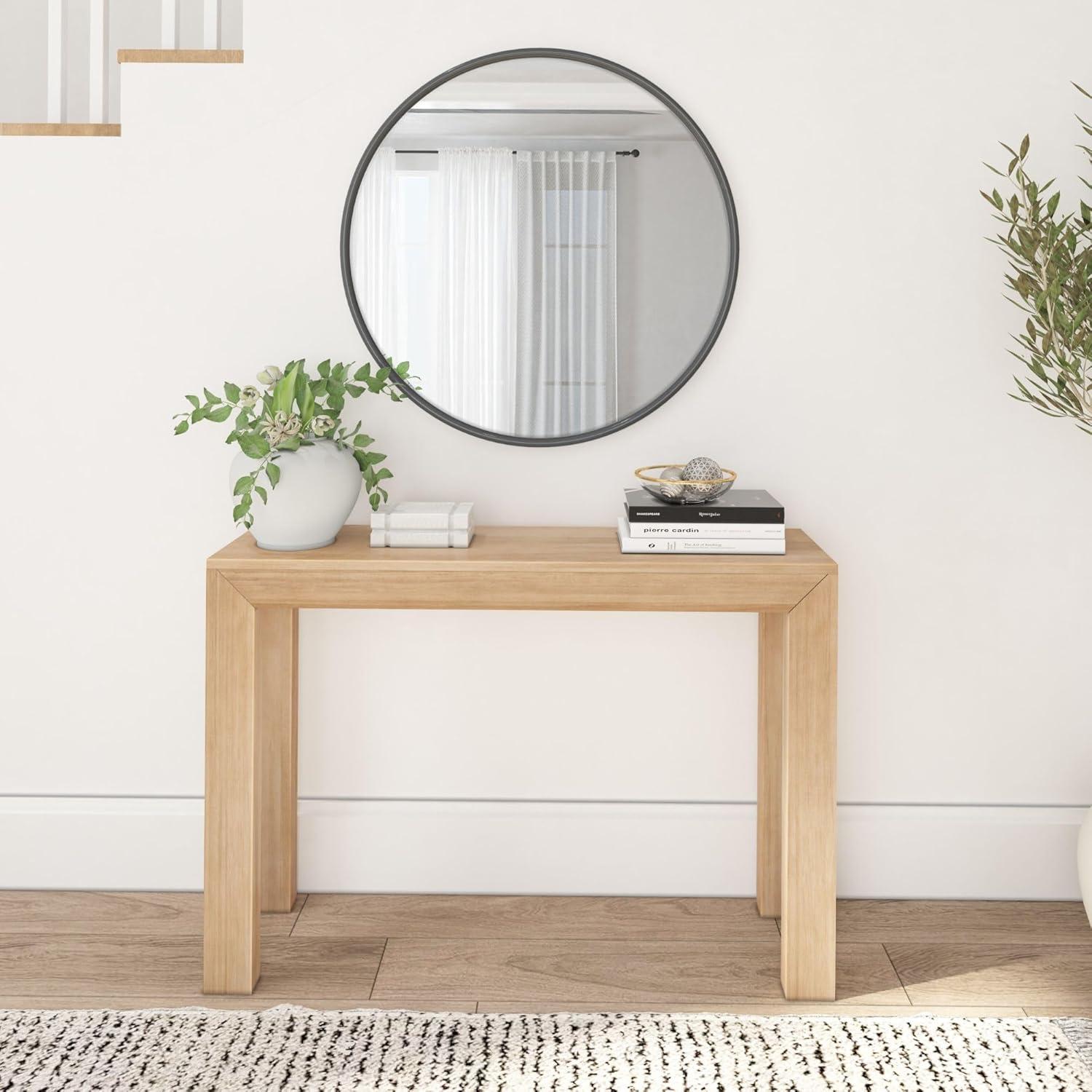 Plank+Beam 46" Modern Solid Wood Console Table, Narrow Entryway Table, Behind The Couch