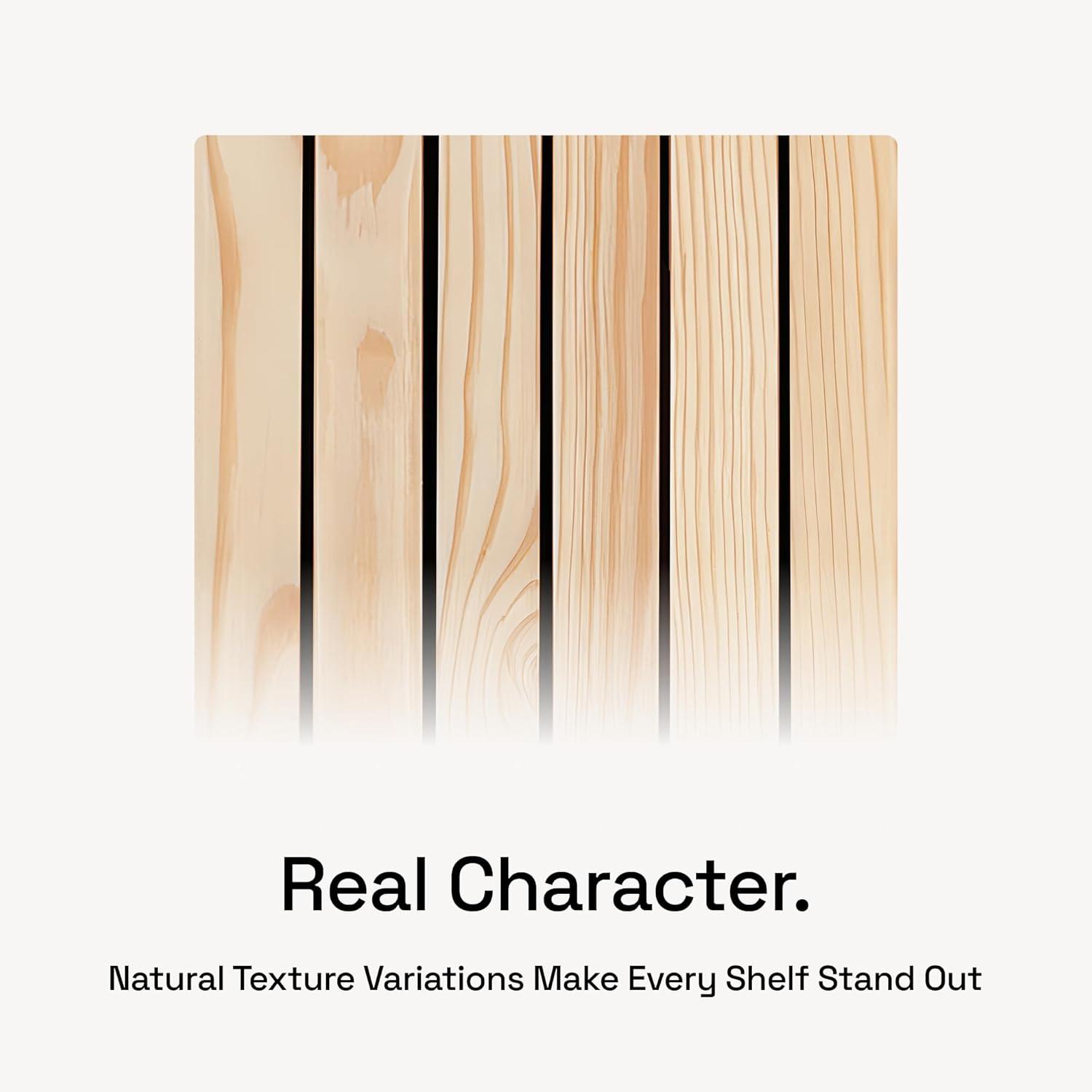 Baobab Workshop Solid Wood Floating Shelves, Wooden Shelves for Wall (Set of 2)