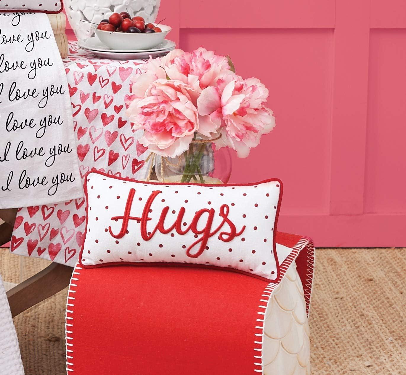 C&F Home 6" x 12" Hugs Dot Small Petite Valentine's Day Decorative Throw Pillow