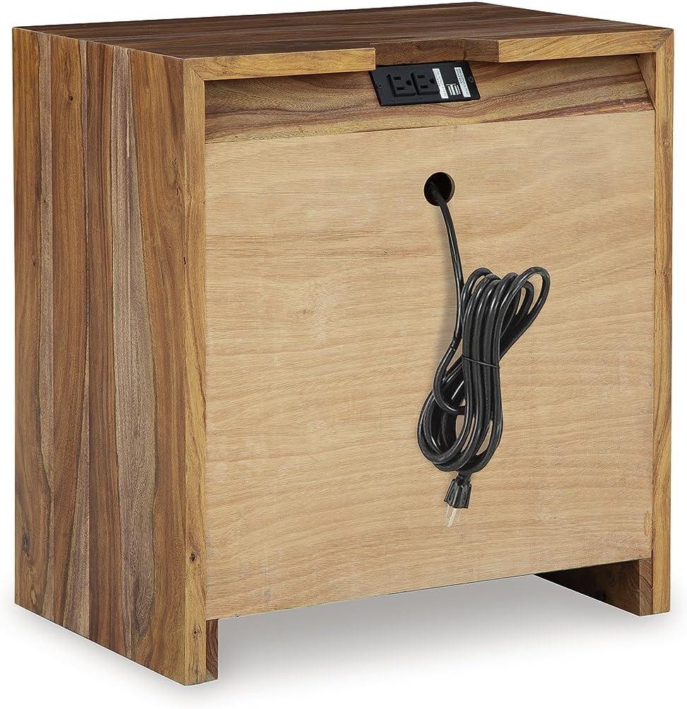 Signature Design by Ashley Dressonni 2 Drawer Nightstand with USB Charging, Brown