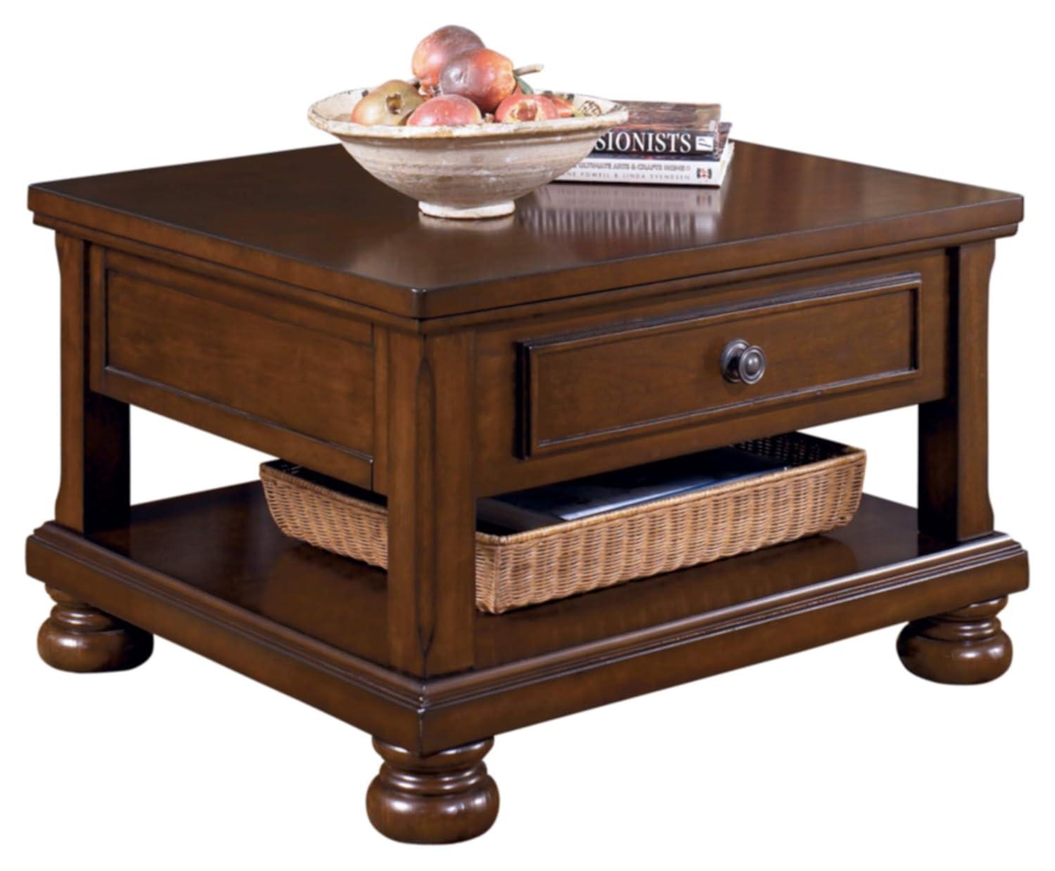 Signature Design by Ashley Casual Porter Coffee Table with Lift Top Rustic Brown
