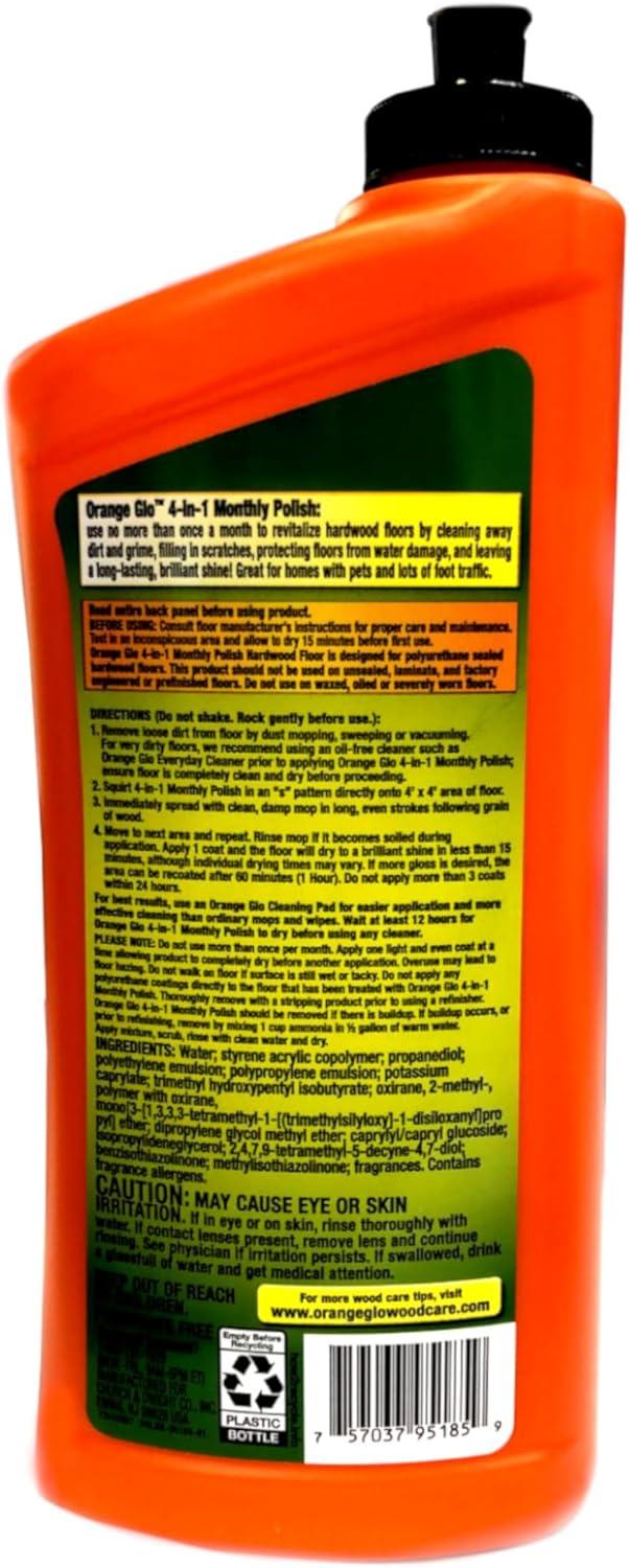 Pack of 2 Orange Glo Fresh Orange Scent 4-in-1 Monthly Polish Hardwood Floor, 24 fl oz