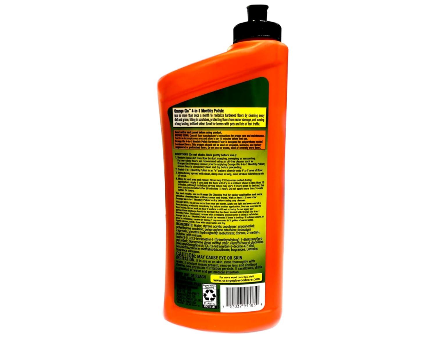 Pack of 2 Orange Glo Fresh Orange Scent 4-in-1 Monthly Polish Hardwood Floor, 24 fl oz