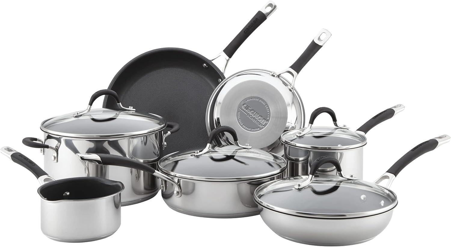 Circulon 11 Piece Momentum Stainless Steel Nonstick Pots and Pans