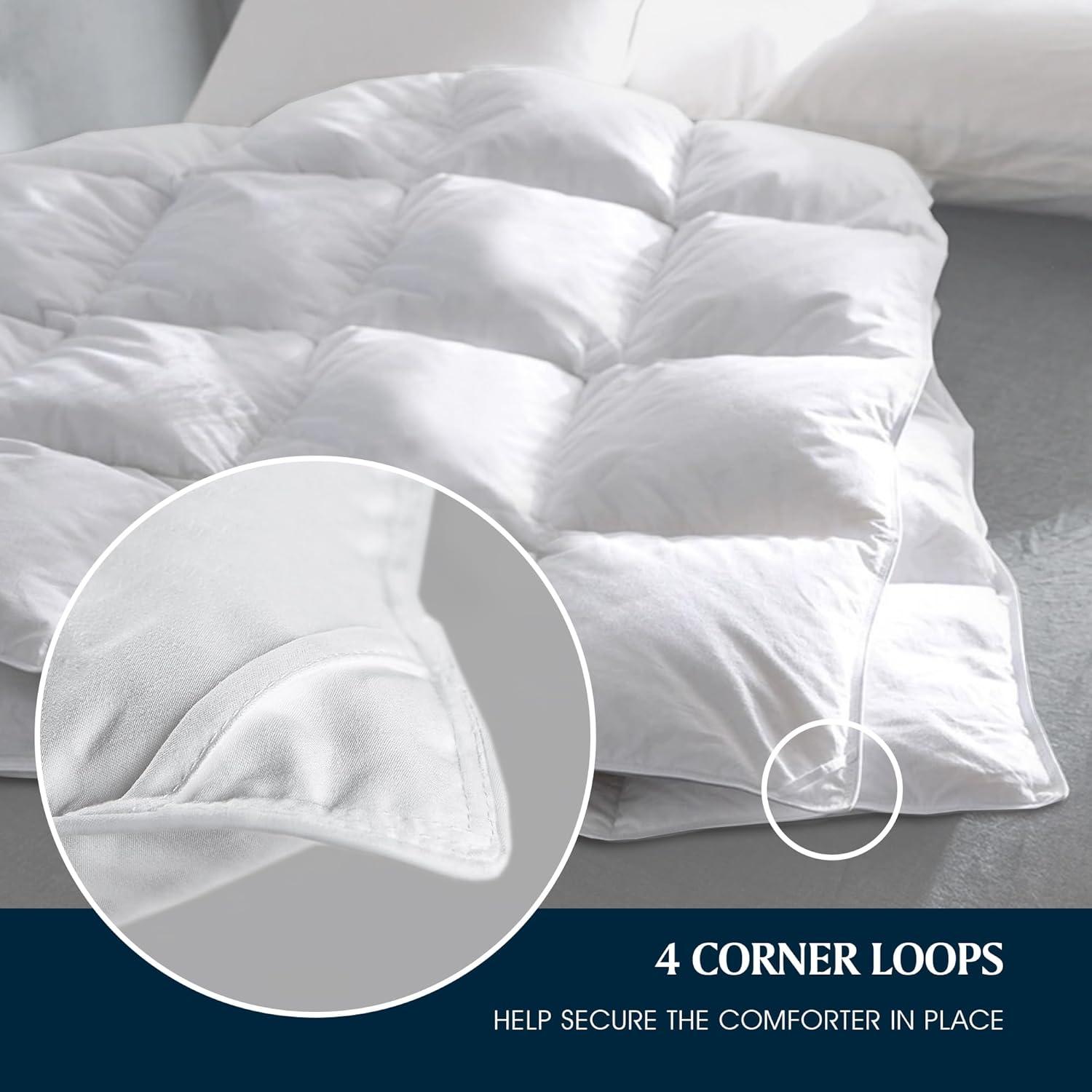 Serta Serta Super Soft 233 Thread Count White Goose Feather And Down Fiber Comforter By Serta All Season Full / Queen