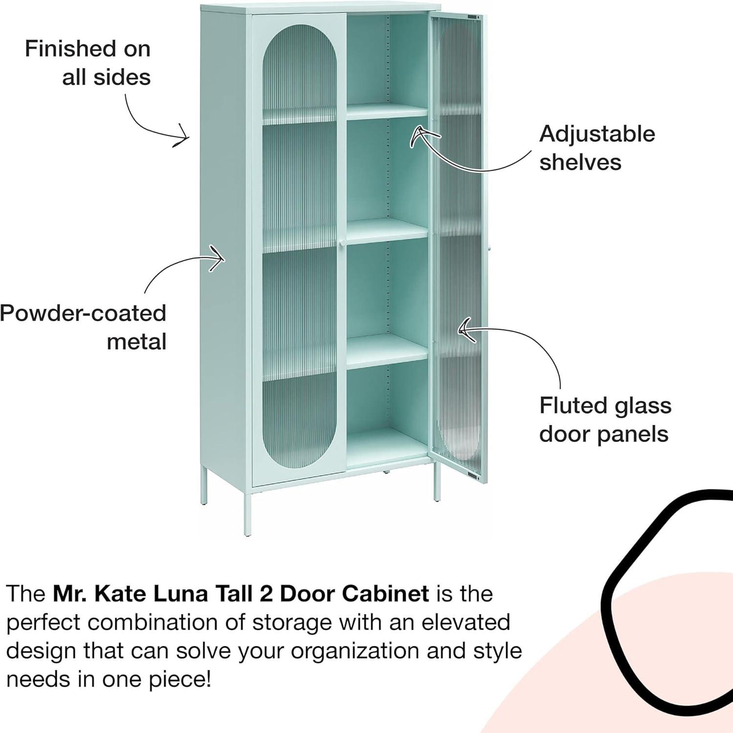 Luna 25.2'' Tall Accent Cabinet with Fluted Glass