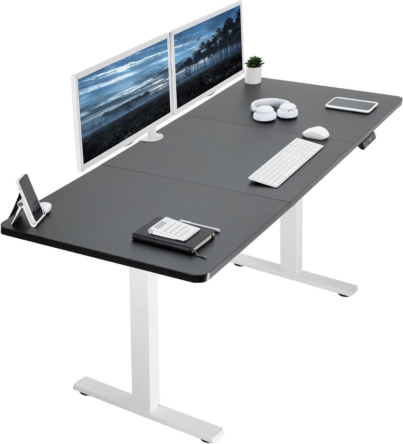 VIVO Single Motor Electric Desk with Push Button Memory Controller