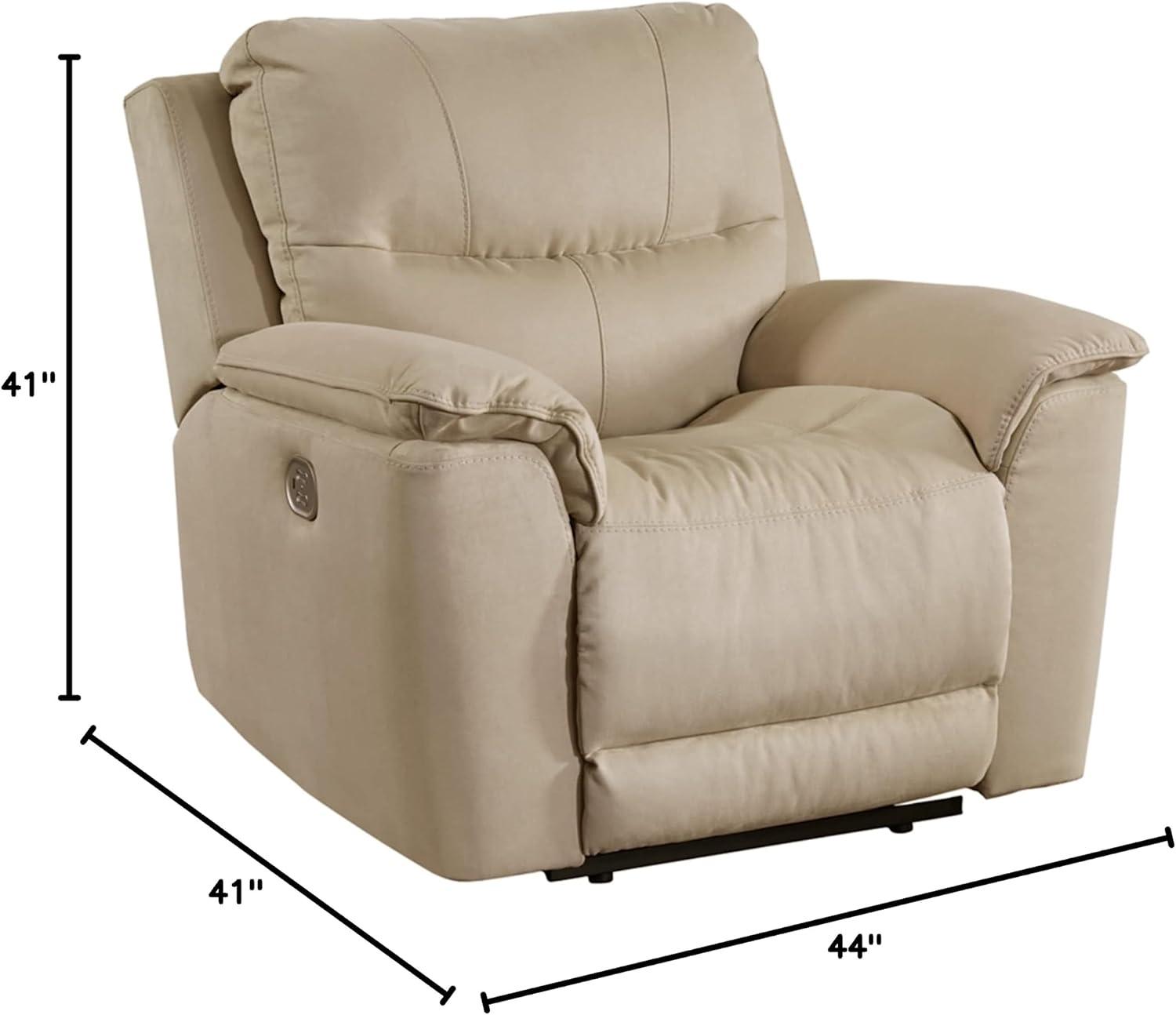 Latte Spot 44'' Contemporary Microfiber Metal Recliner