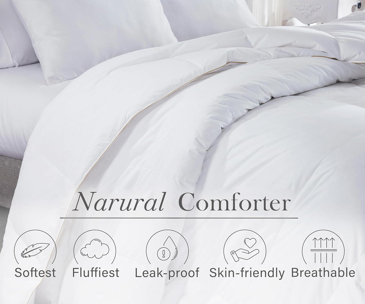 Luxury White Cotton Full Down Comforter