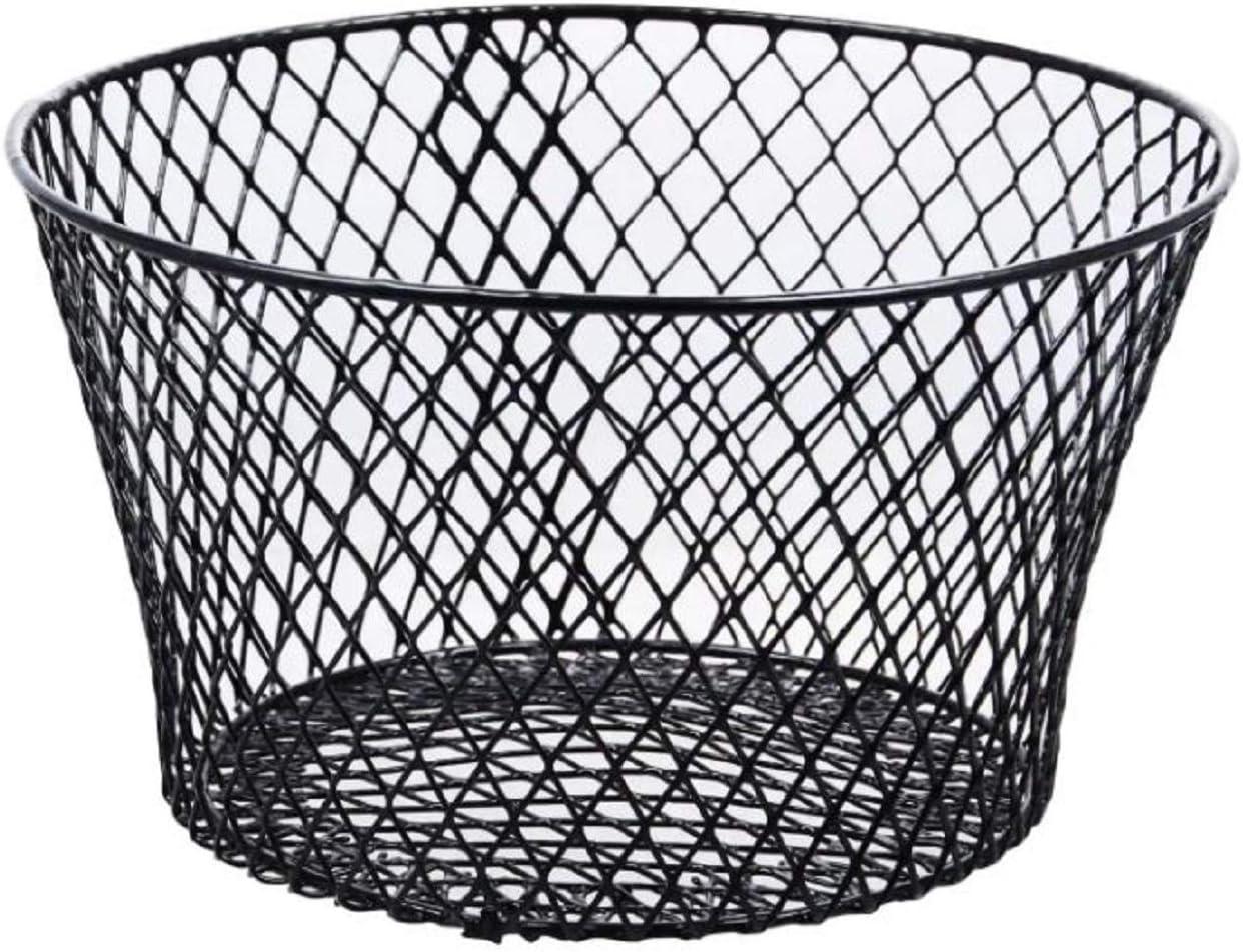 Small Metal Rectangular, Oval and Round Wire Baskets with Handles, Black and White, 4-ct Sets (Round Black Without Handles)