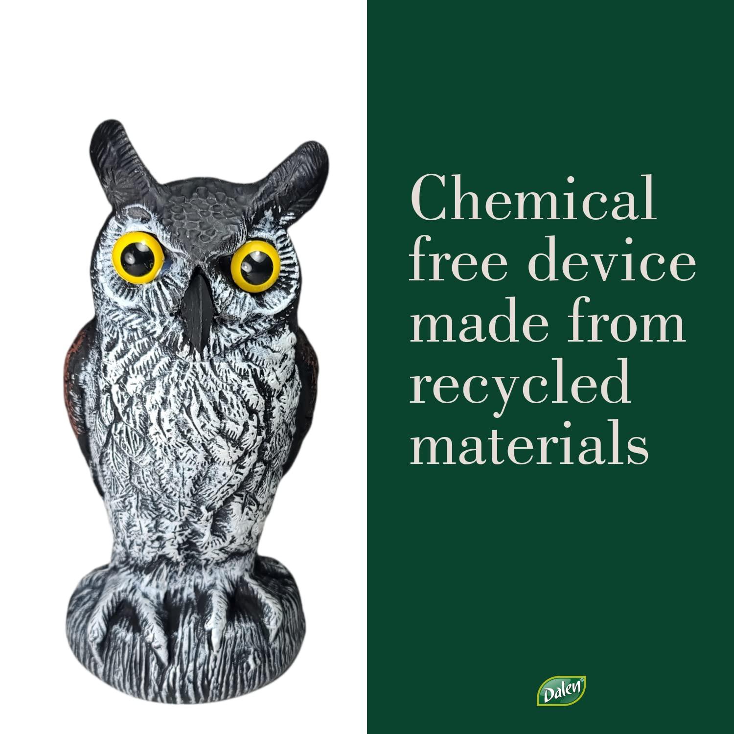 Dalen Natural Enemy Great Horned Owl Scarecrow Decoy, Realistic Hand-Painted Design