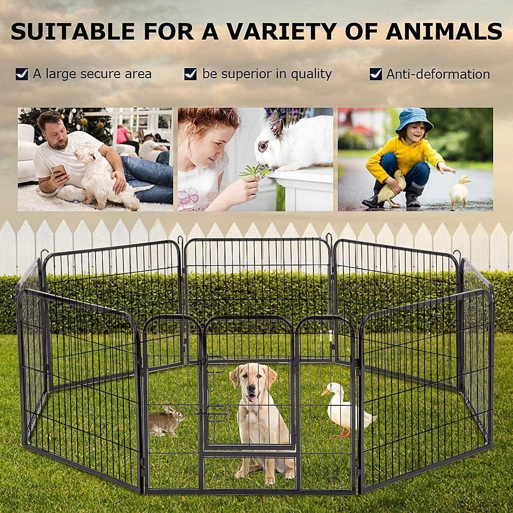 FDW Dog Playpen Pet Dog Fence 2-32 Panels  24/32/40"H Metal Dog Pen Outdoor Exercise Pen with Doors for Large/Medium /Small Dogs for RV,Camping,Yard