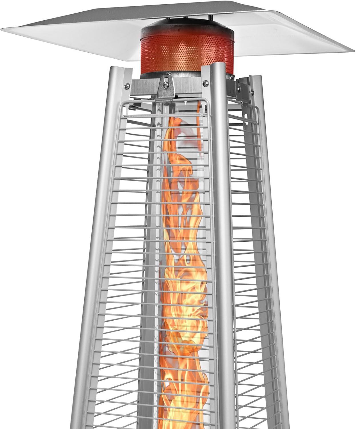 Stainless Steel Pyramid Propane Patio Heater with Ceramic Glass Column