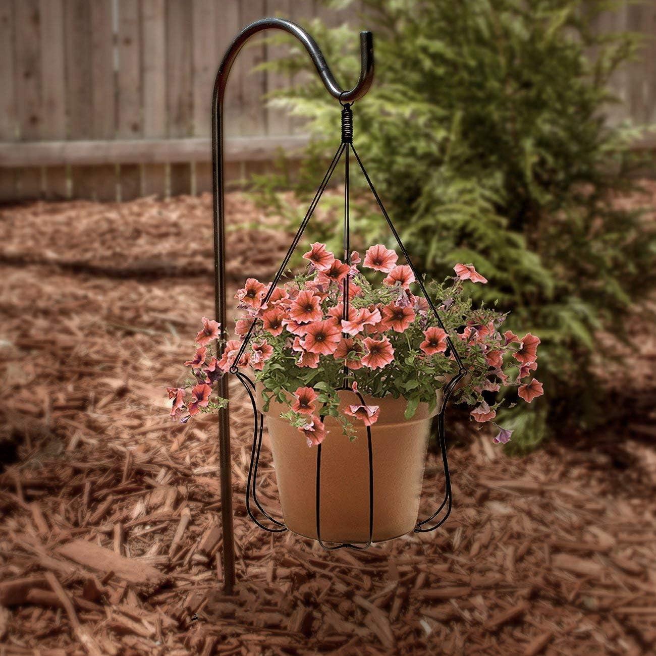 Sorbus Shepherd's Hooks - Set of 4 Extendable Garden Planter Stakes for Bird Feeders, Outdoor D cor, Plants, Lights, Lanterns, Flower Baskets, and More! Heavy Duty - Up to 6.5 Lbs. (4 Pack)