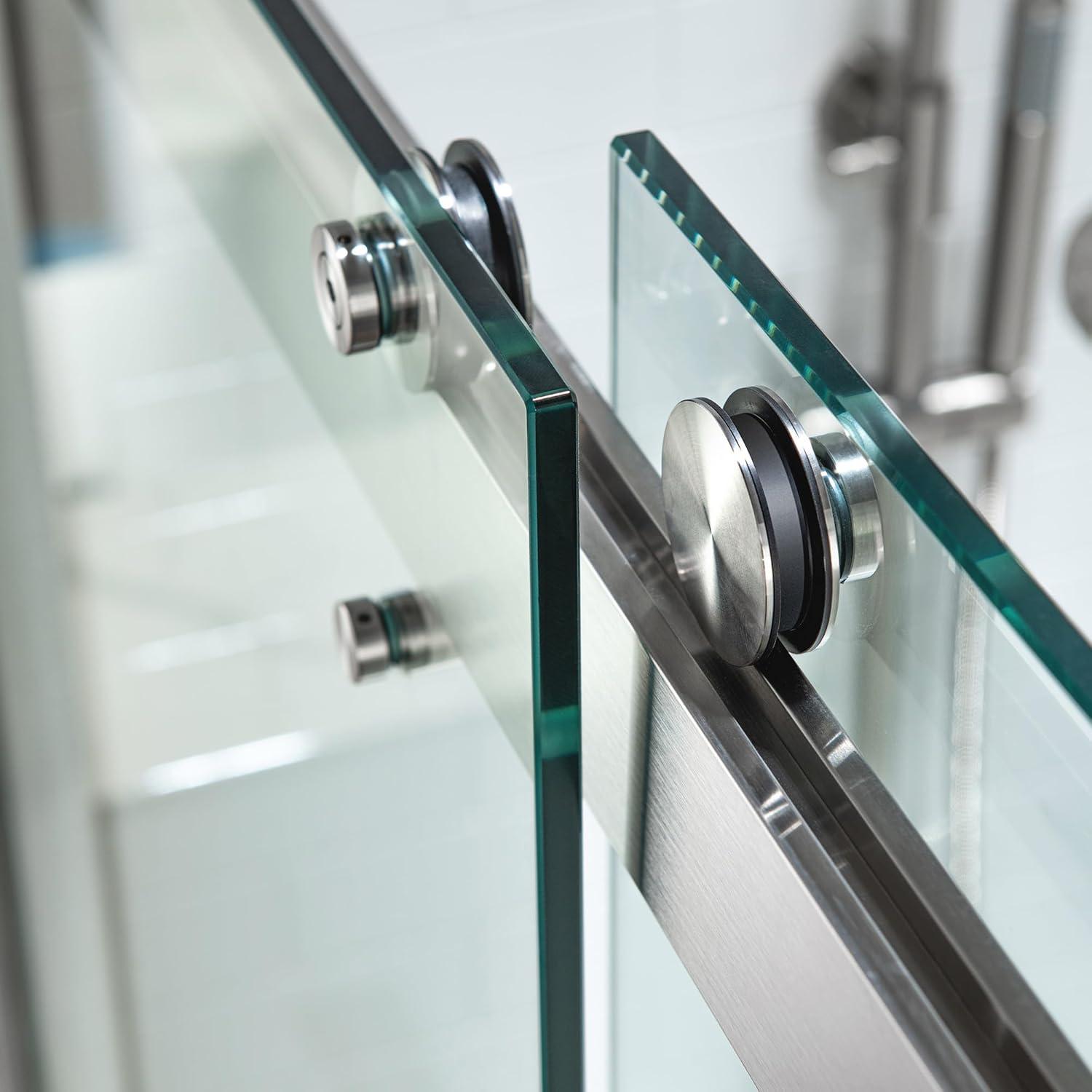 WoodBridge 56-60x76" Double Sliding Shower Door with 3/8" Thickened Upgrade Tempered Glass | Stainless Steel Hardware | Safe, Explosion-Resistant, Clear & Stylish, Sturdy & Durable  SDD6076-B