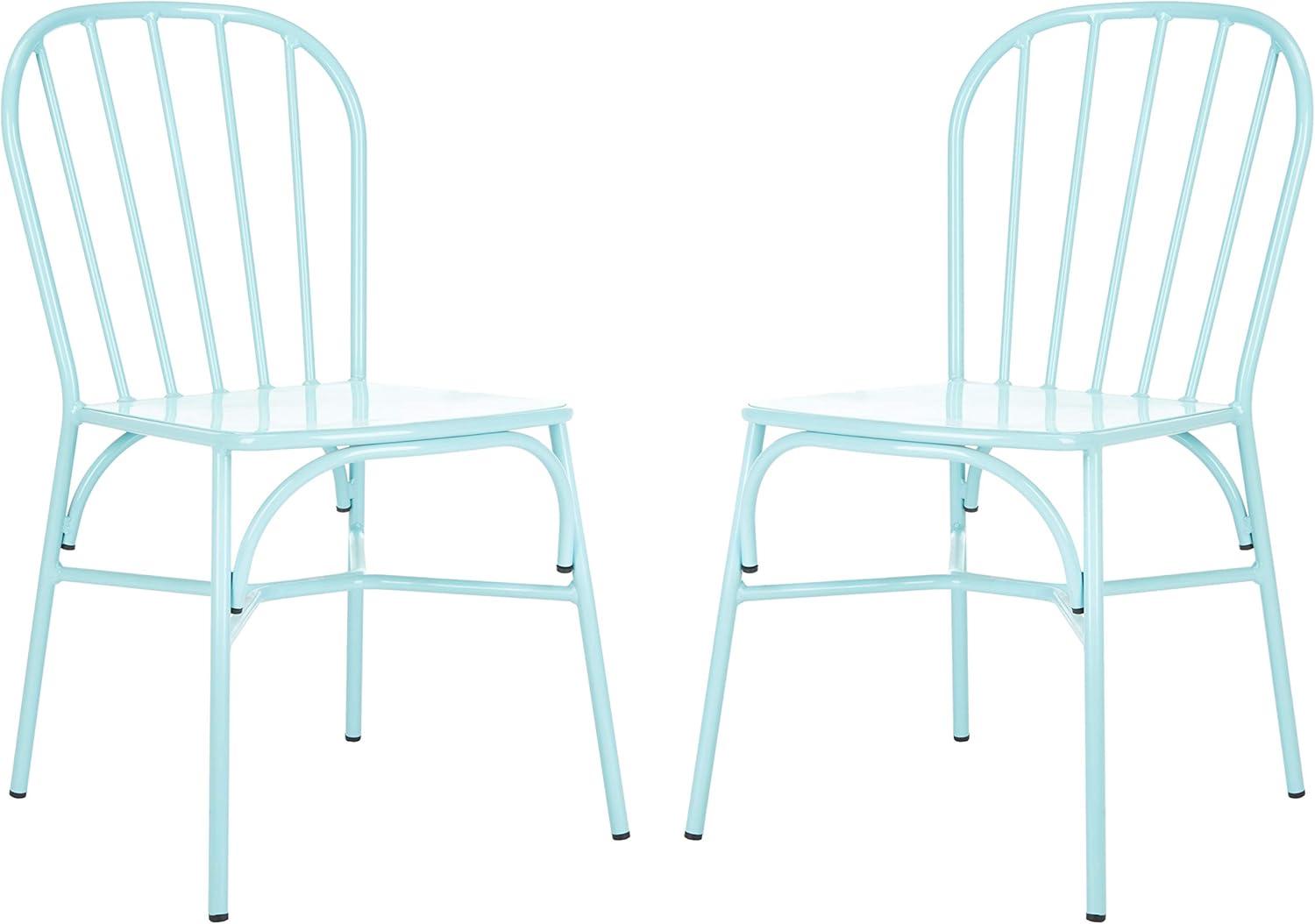 SAFAVIEH Everleigh Outdoor Patio Side Chair, Baby Blue, Set of 2