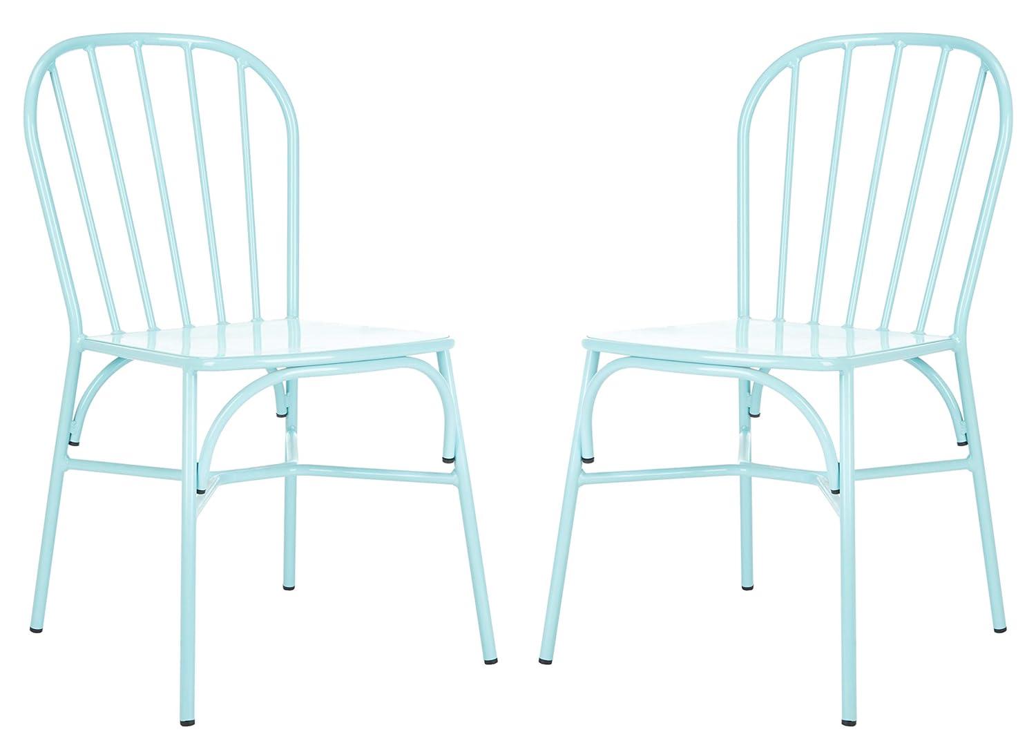 SAFAVIEH Everleigh Outdoor Patio Side Chair, Baby Blue, Set of 2