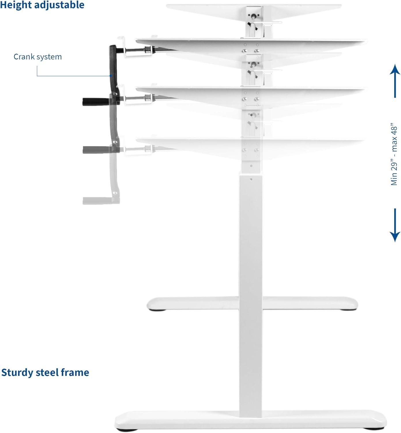 Crank Height Adjustable Desk Frame