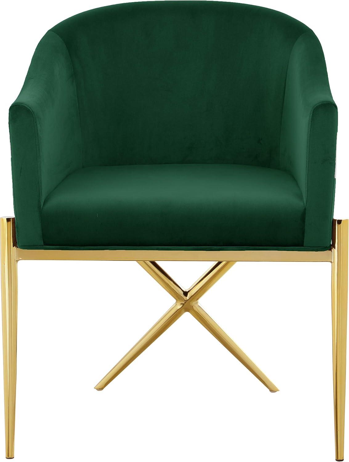 Meridian Furniture Xavier Modern 19.5"H Velvet Dining Chair in Green