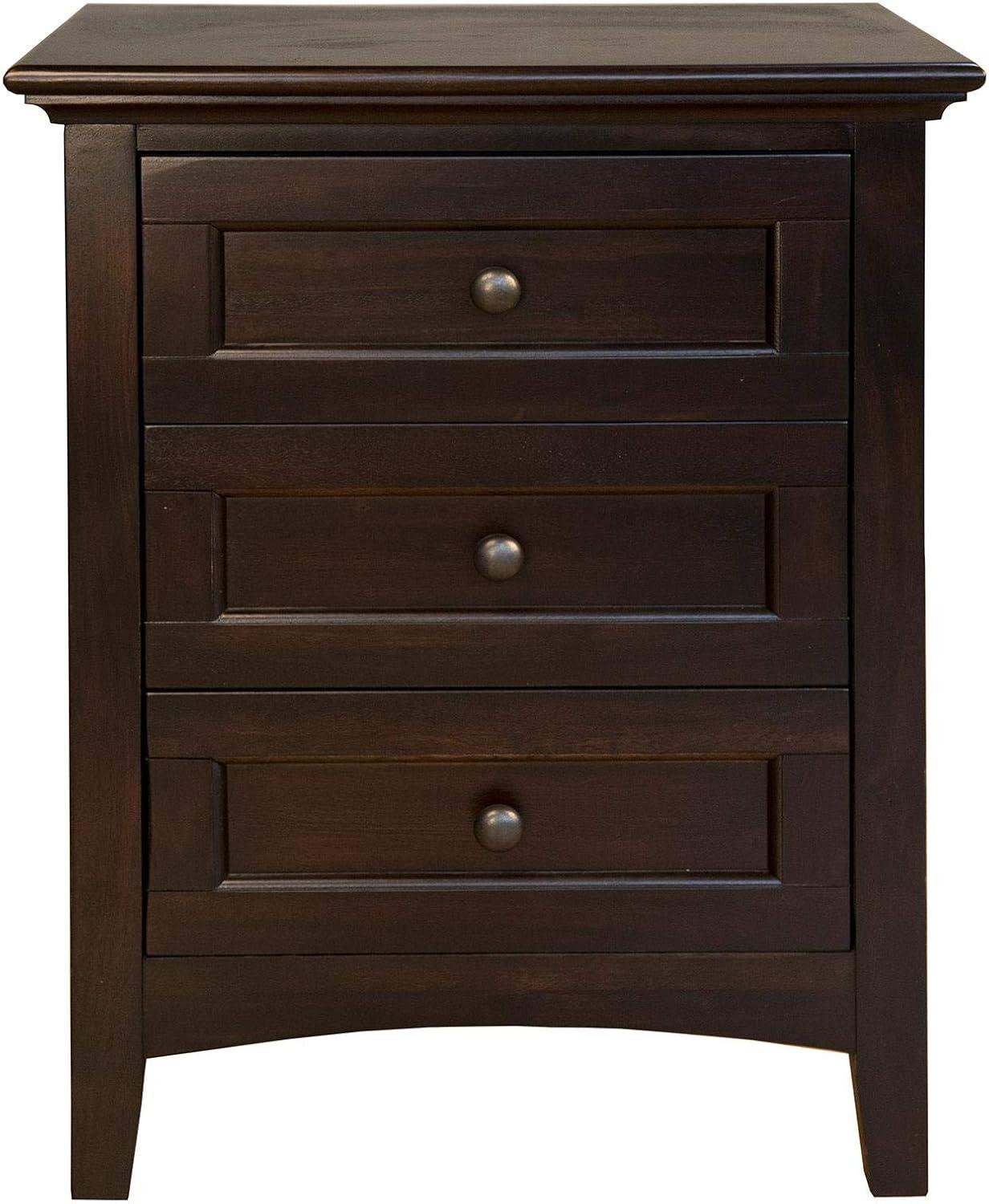 Westlake Dark Mahogany 3-Drawer Transitional Nightstand