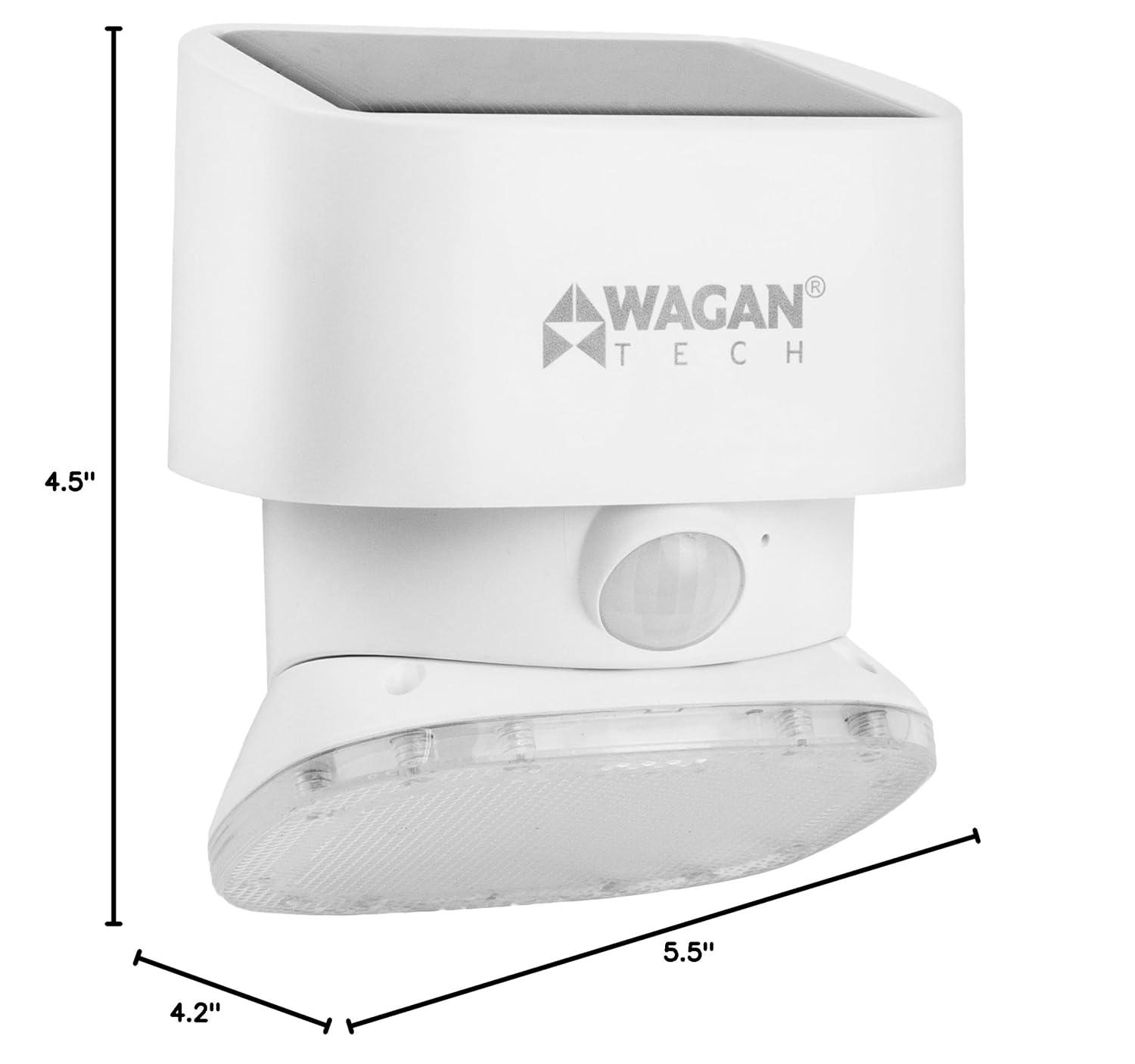 Wagan 1 - Head LED Solar Powered Dusk to Dawn Outdoor Security Wall Pack with Motion Sensor