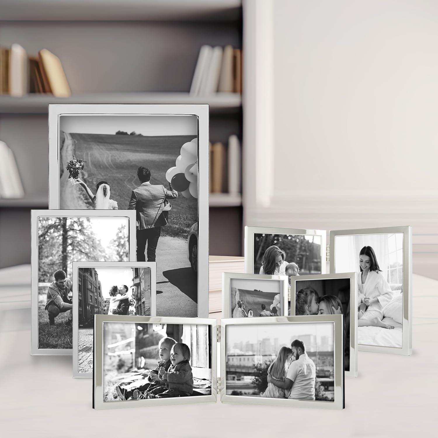 Siena 4x6 Silver-Plated Metal Picture Frame with Velvet Back