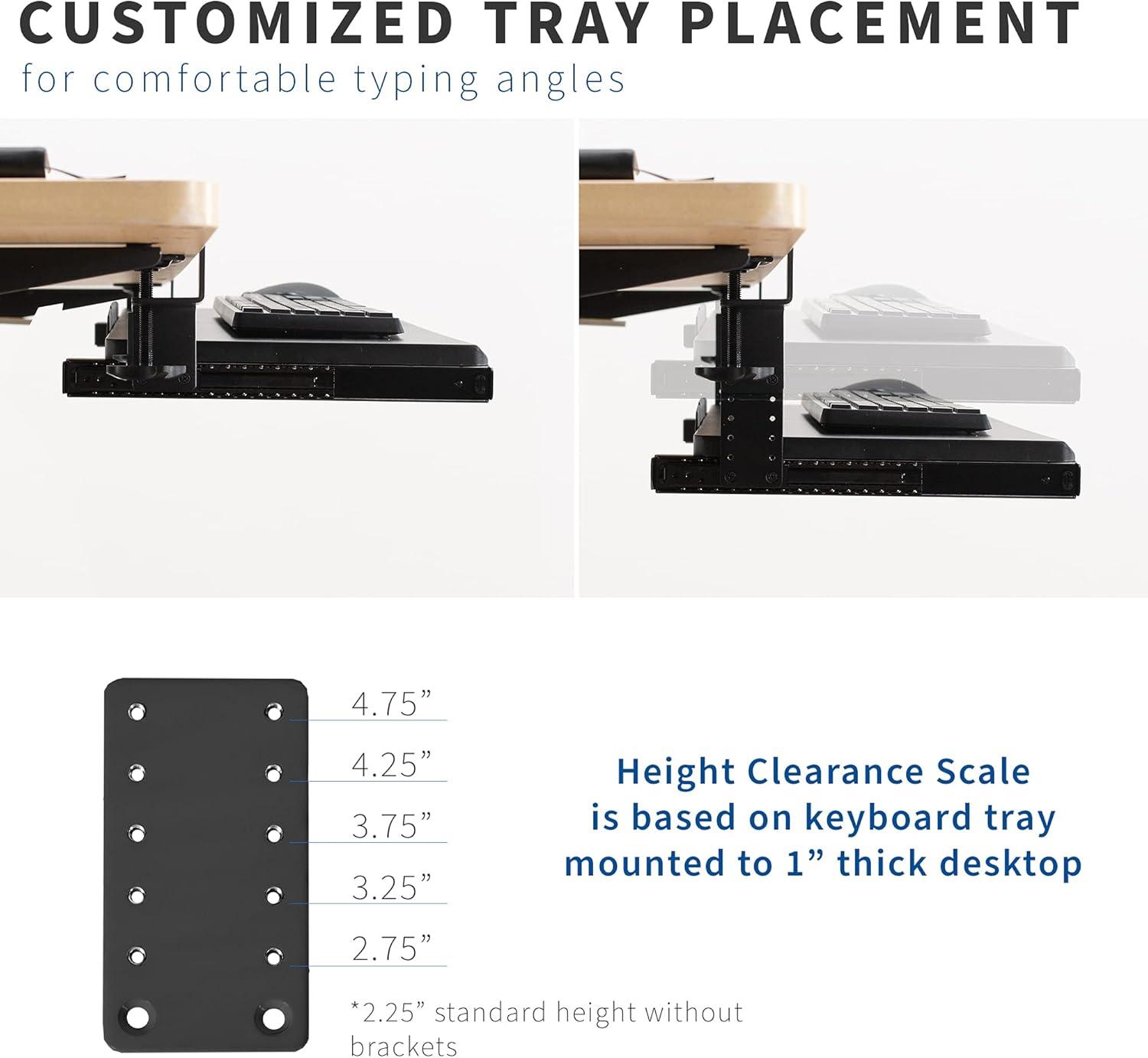 VIVO Steel Height Adjustment Kit Brackets for Computer Keyboard and Mouse Trays, Fits MOUNT-KB05A, MOUNT-KB05D, MOUNT-KB05E, and More, Black, MOUNT-KB5SP