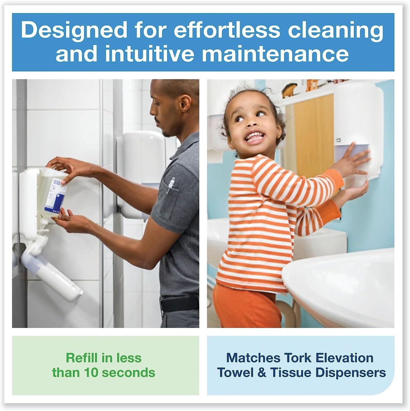 Elevation Liquid Skincare Dispenser 1 L Bottle; 33 oz Bottle 4.4" x 4.5" x 11.5" White