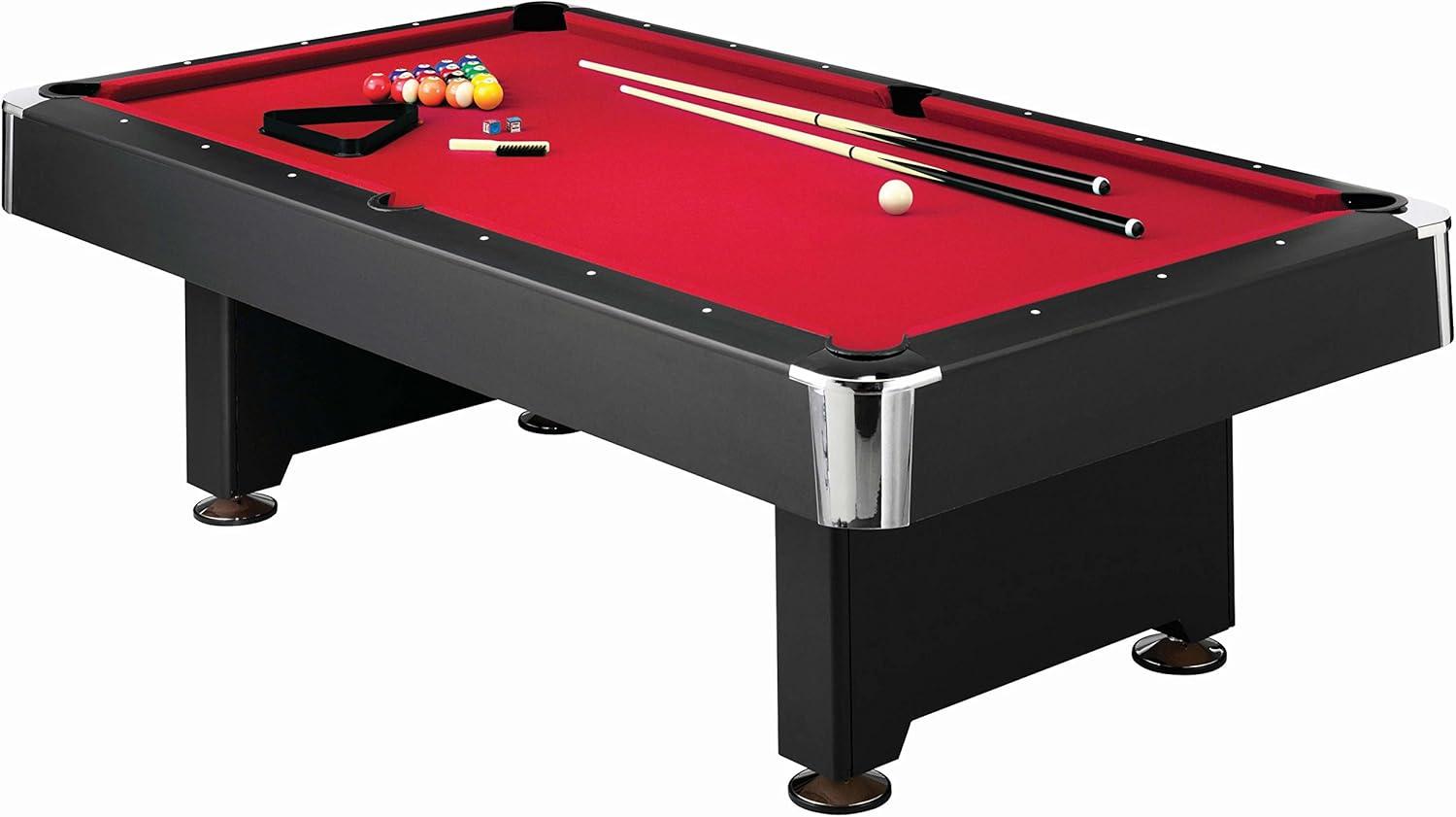 Donovan II 8' Black and Red Slate Billiard Table