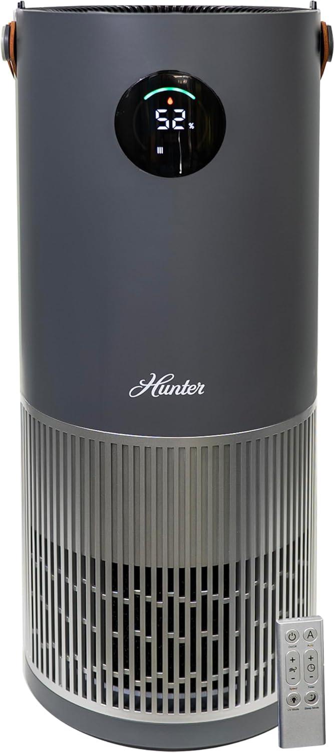 Hunter Fan Company HPH625 Air Purifier Humidifier – 2 in 1 Air Purifier & Humidifier Combo, Grey/ Silver
