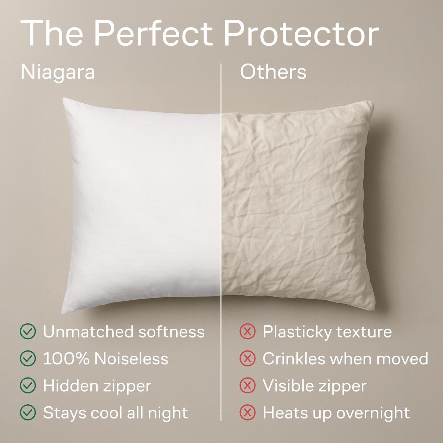 Ultra Soft Pillow Protectors with Zipper King Size - Set of 4 Breathable Pillow Covers - 100% Protection Against Stains, Dust & Dirt - Machine Washable (White)