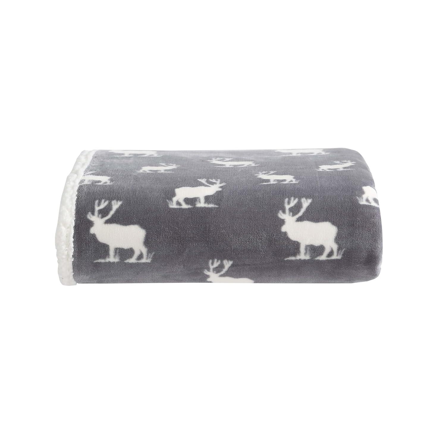 Eddie Bauer Eddie Bauer Printed Plush Fleece/Sherpa Throw Blankets