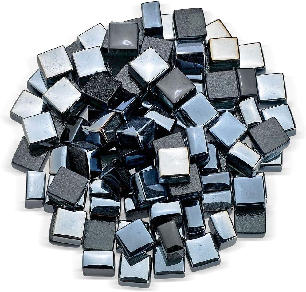 Black Reflective Glass Cubes for Fire Features, 10 lb Bag