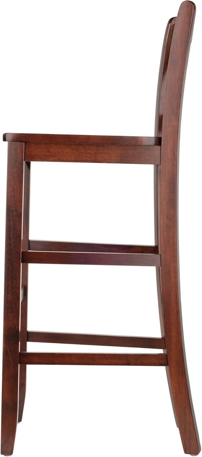 Winsome Wood Victor 30" V-Back Bar Stool, Set of 2, Walnut Finish