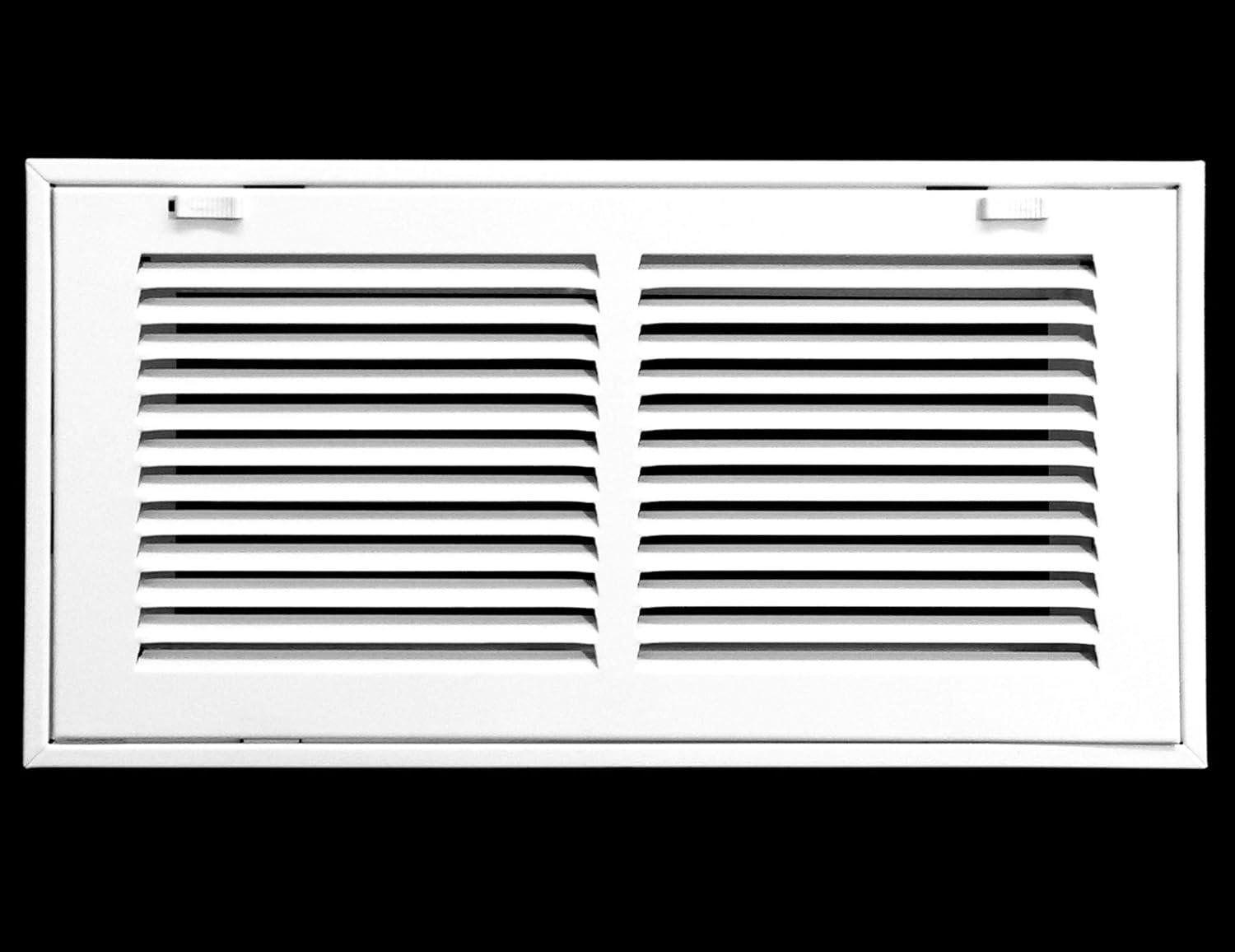 Fits 14x6 Duct Opening | Steel Return Air Filter Grille by Handua [Removable Door] for 1-inch Filters | Vent Cover Grill | White | HVAC Cold Air Intake Grille | Outer Dimensions: 16 5/8"W X 8 5/8"H