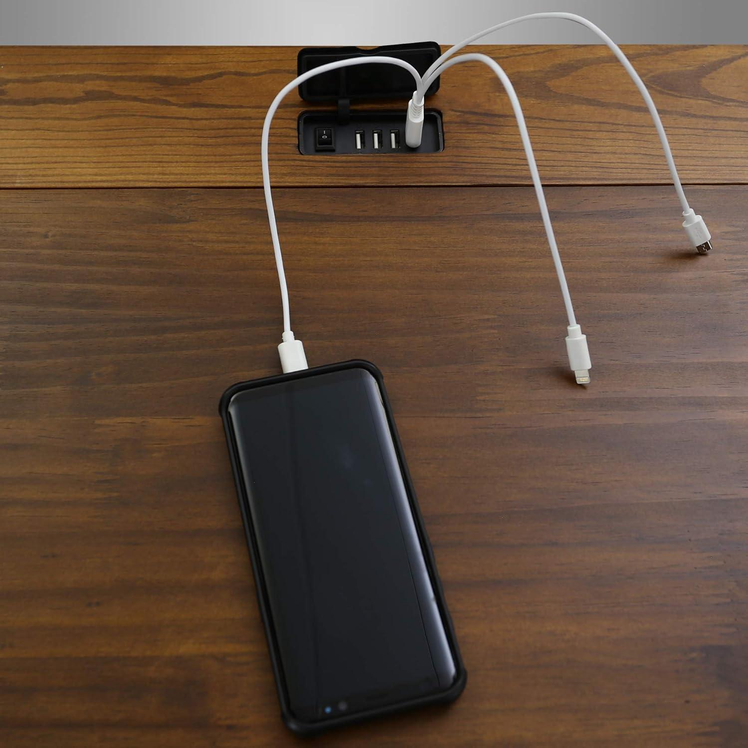 Yu Shan Co USA Ltd Modern Folding Desk with 4 USB Ports