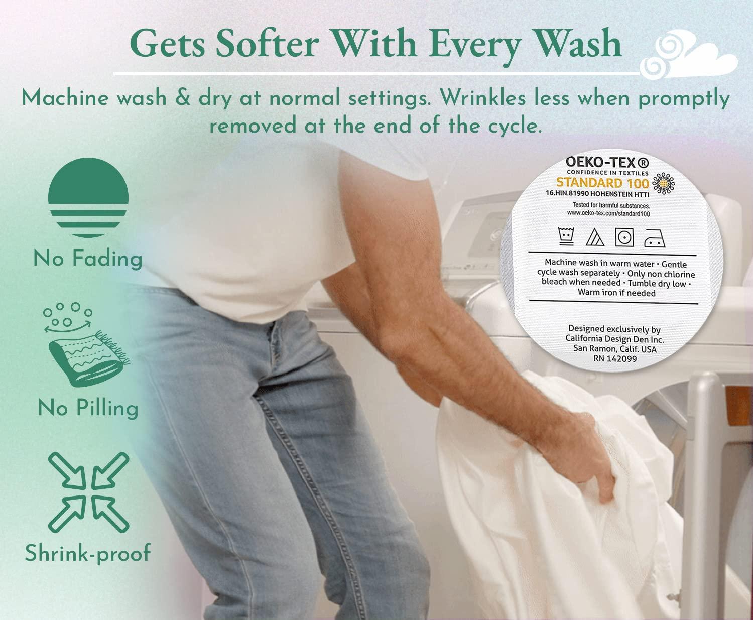 Fitted Sheet Only, Striped 500 Thread Count 100% Cotton Sateen, Deep Pocket by California Design Den - Stripe - Grey, Queen