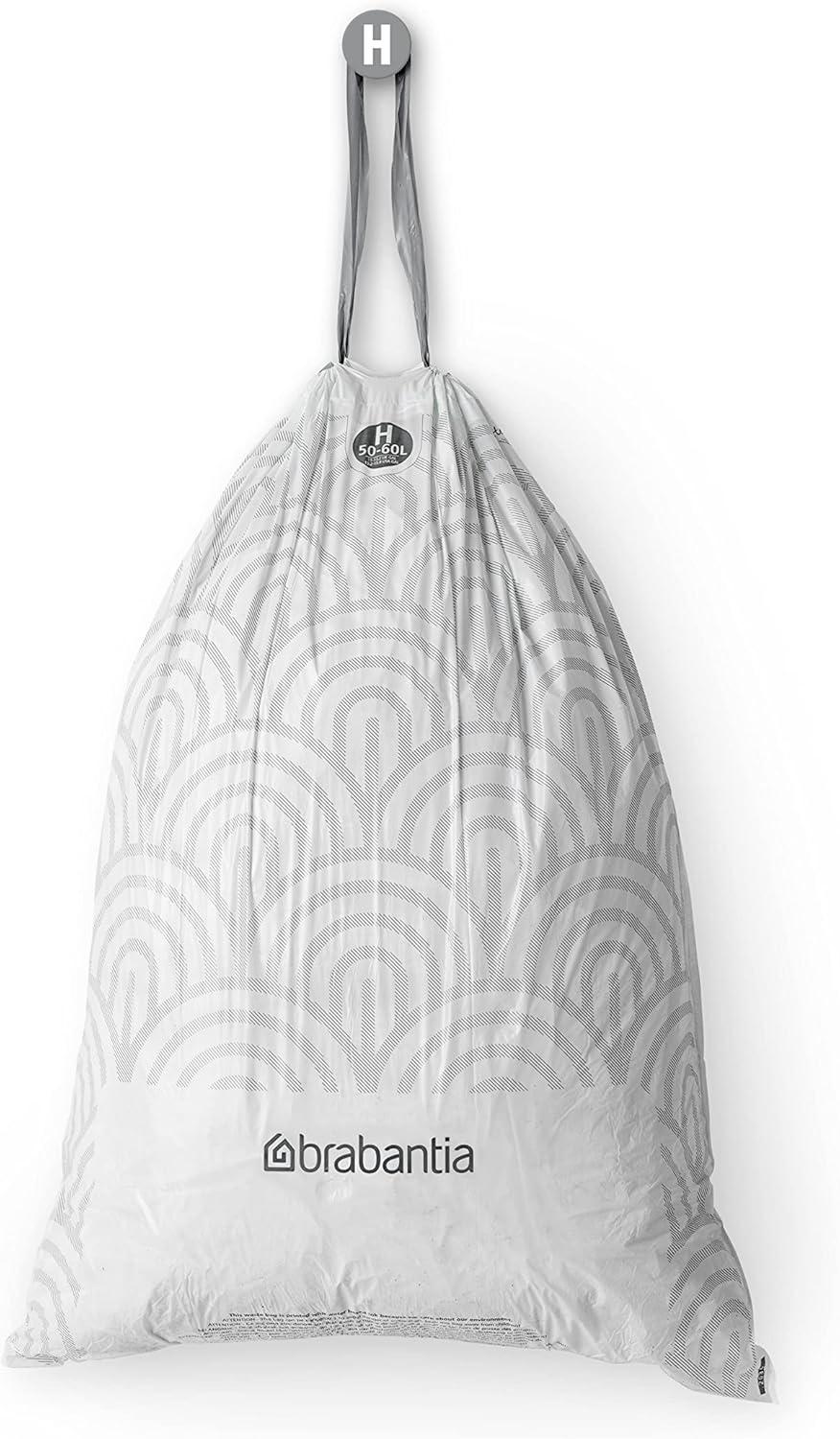 Brabantia Brabantia PerfectFit Trash Bags, Code H, 13.2-16 Gallon (50-60L), 120 Trash Bags (Set of 120)