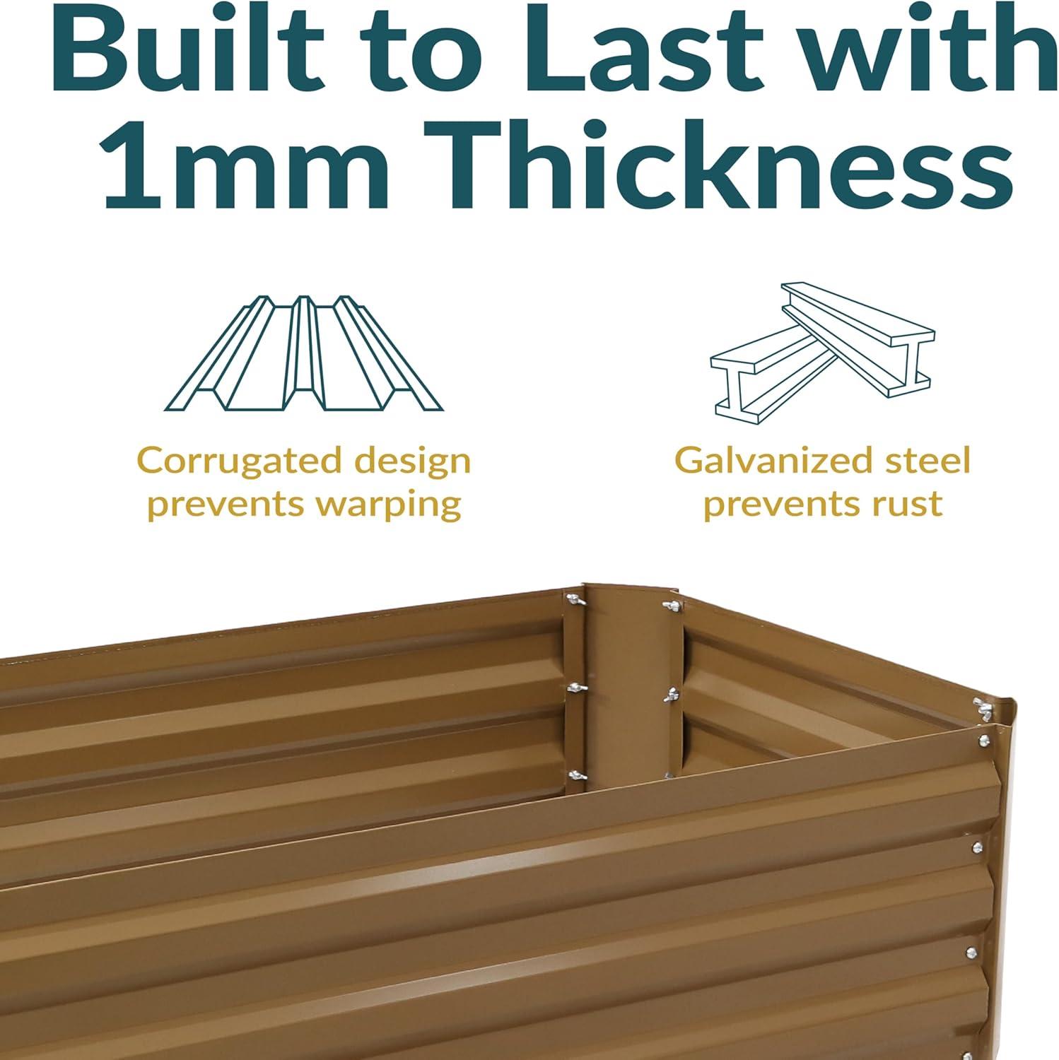 Ippolito Rectangular Galvanized Steel Raised Garden Bed