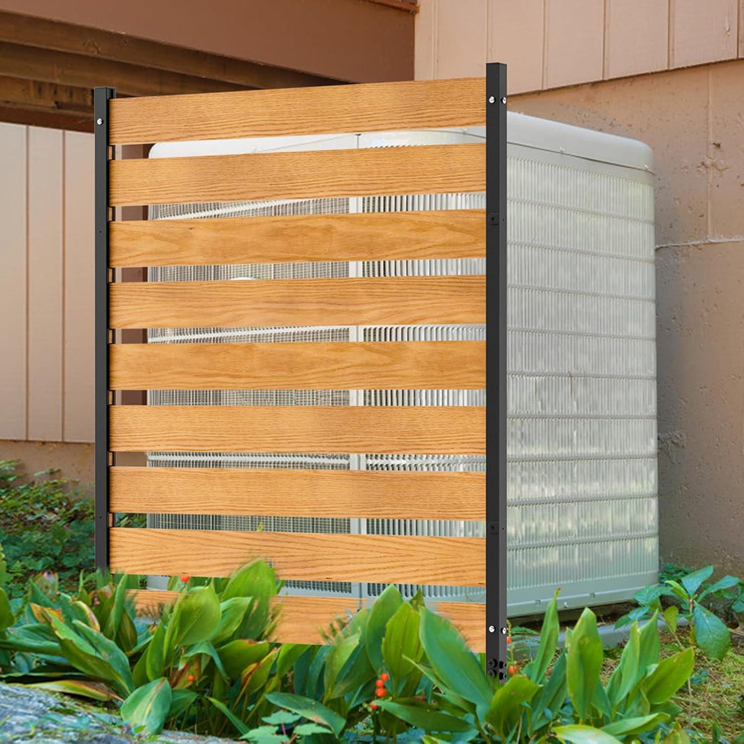 NAIZEA 38" W x 60" H Air Conditioner Fence Outdoor Privacy Fence Screen, Pool Equipment Enclosure, Trash Can Enclosure, Wood Screen Panels for Backyard Outside