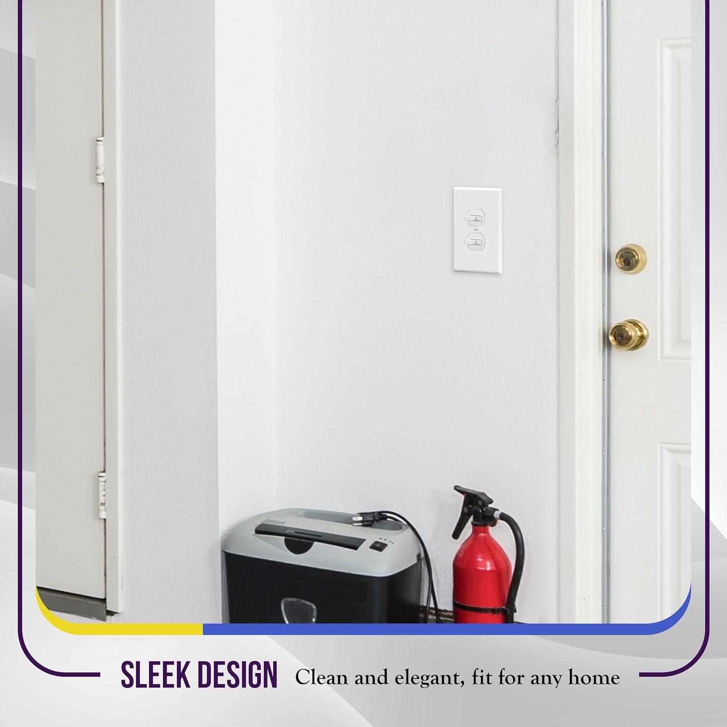 ENERLITES Duplex Wall TWE5 Plates Kit, Electrical Outlet Covers, Size 1-Gang 4.50" x 2.76", Unbreakable Polycarbonate Thermoplastic, Electric Receptacle Plug Covers, 8821-W-10PCS, White, 10 Pack