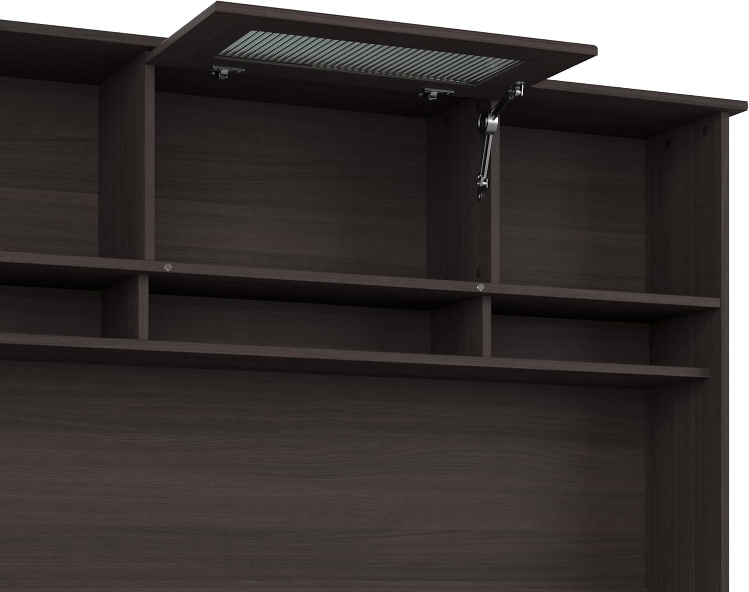 Cabot 60W L Shaped Computer Desk with Hutch Heather Gray - Bush Furniture: Executive Workstation, Storage Cabinet