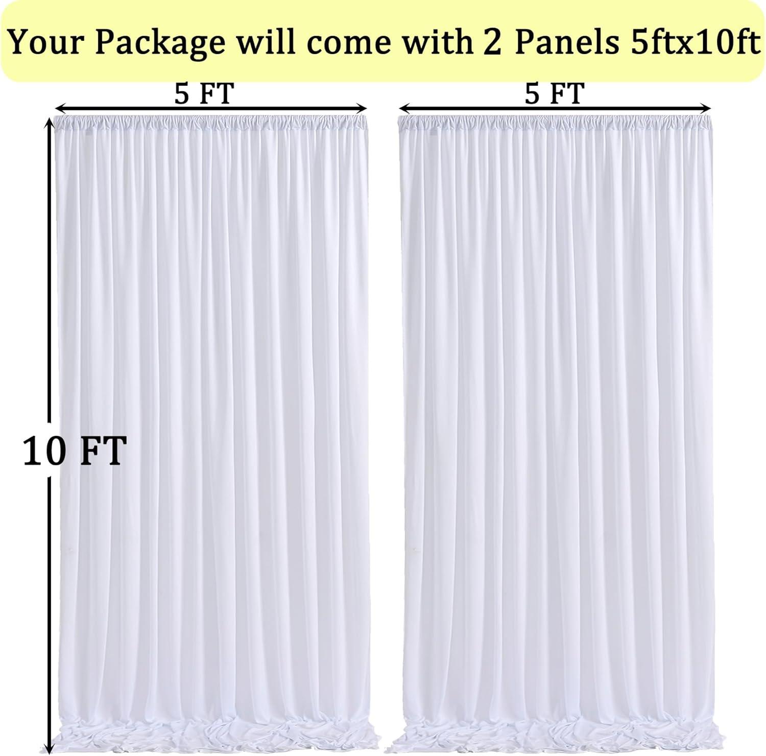 10x10ft White Backdrop Curtain for Parties Wrinkle Free Wedding Baby Curtain Backdrops for Birthday Party