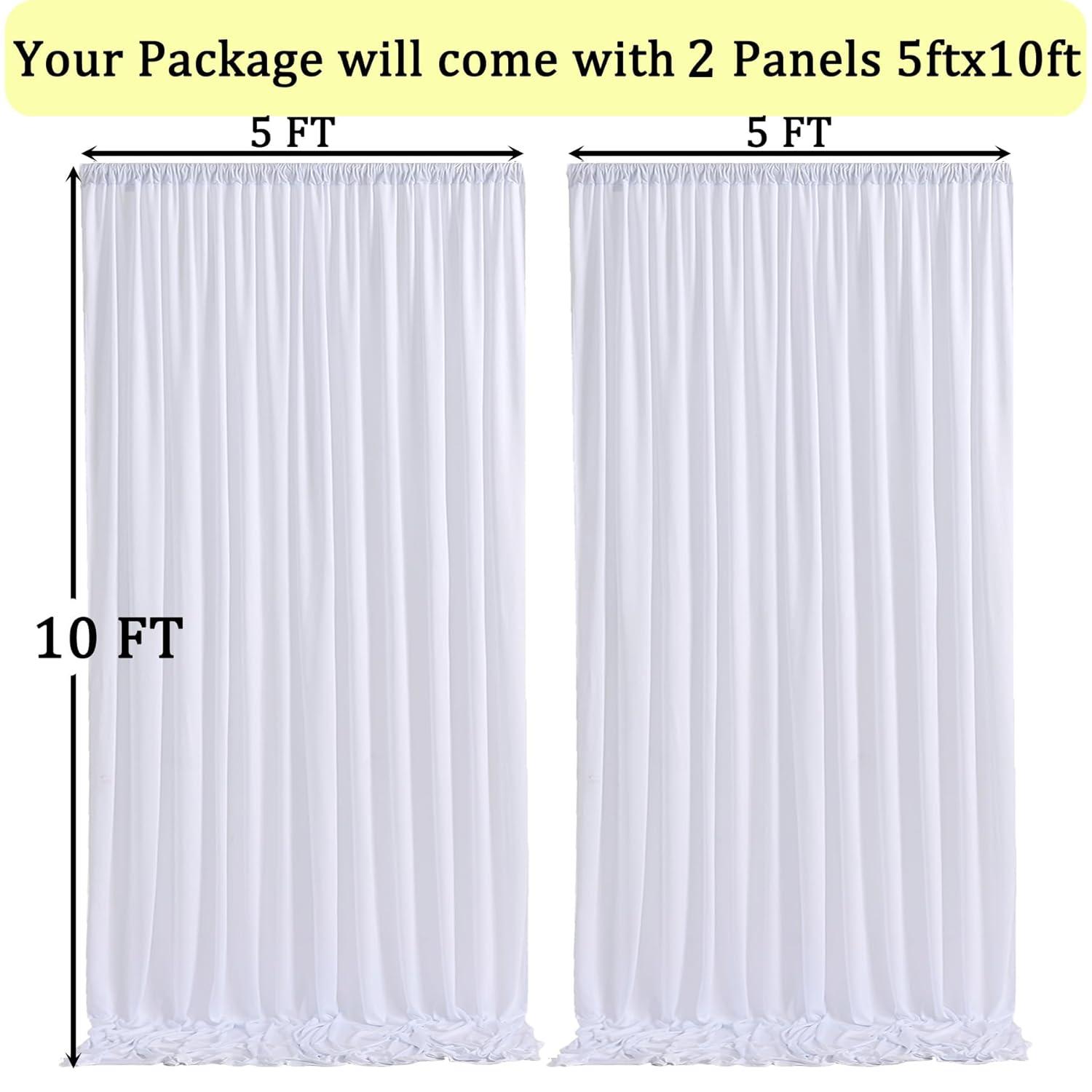 10x10ft White Backdrop Curtain for Parties Wrinkle Free Wedding Baby Curtain Backdrops for Birthday Party