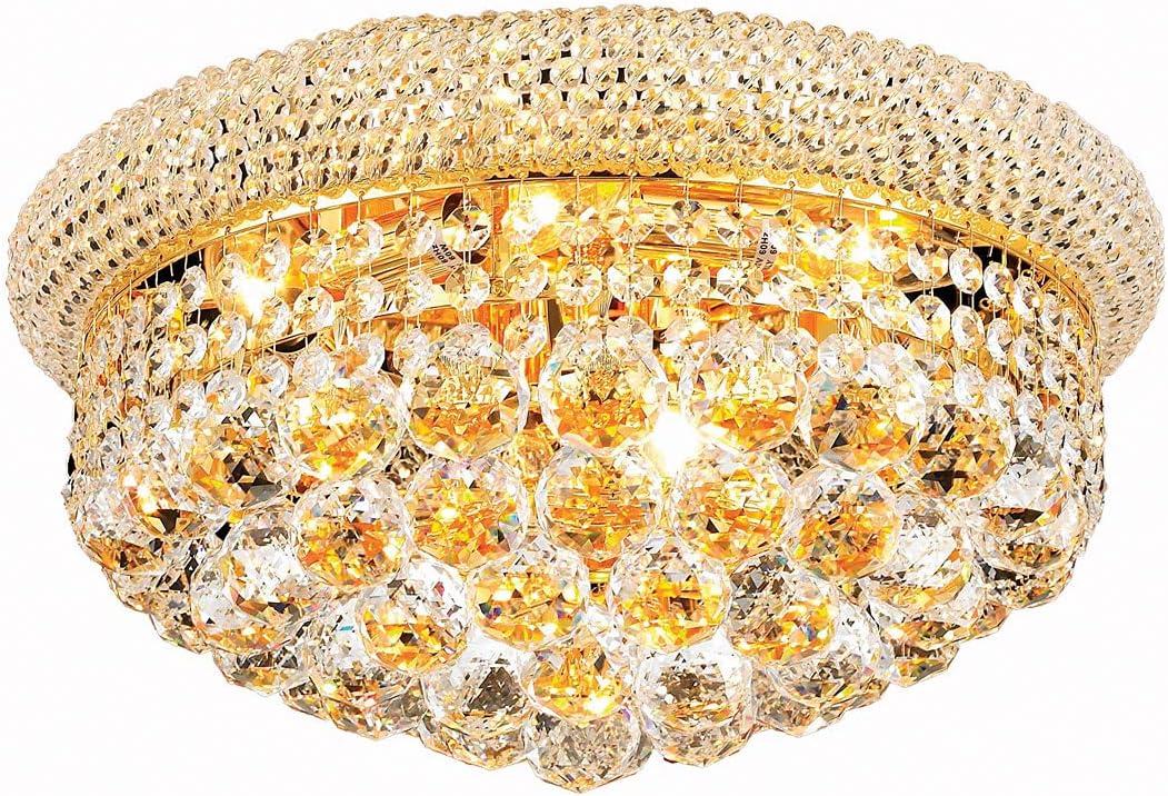 Elegant Lighting Primo 8 light Gold Flush Mount Clear Royal Cut Crystal
